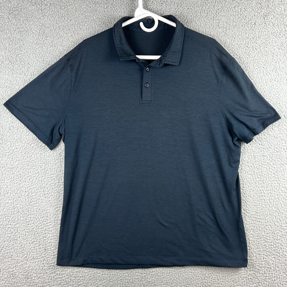 Lululemon Polo Shirt Mens XL - 2XL Blue Performance‎ Stretch Golf Casual Tennis
